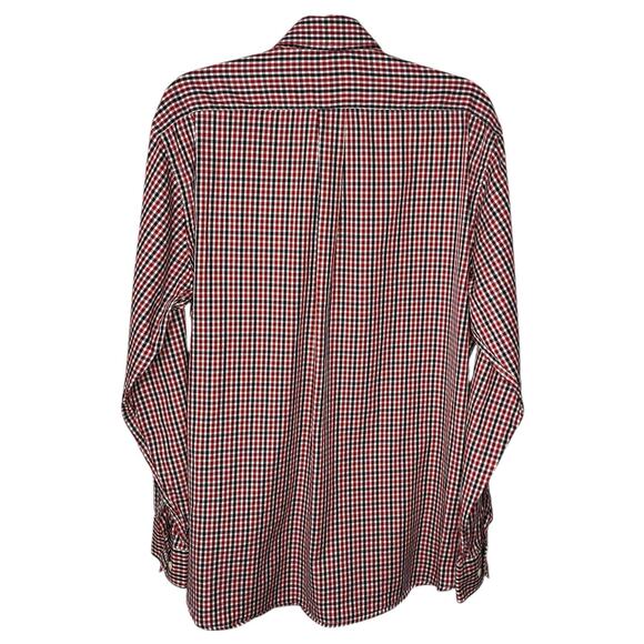 Vintage Gitman Bros Shirt Men's Size L Red Blue Check Print Cotton Flawed Read - Picture 2 of 13